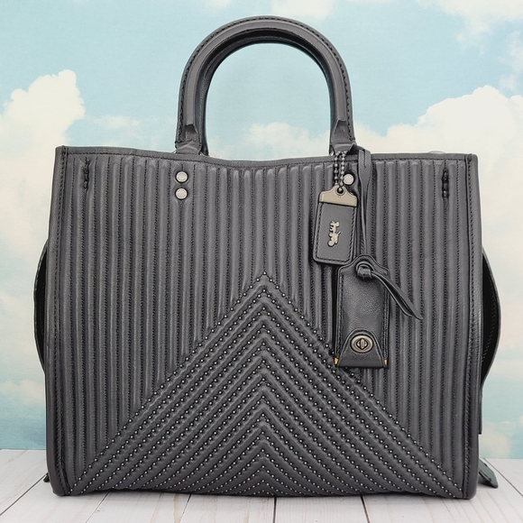 Quilting Coach Rivets Camera Bag COACH Rogue Quilted With Rivets 1941